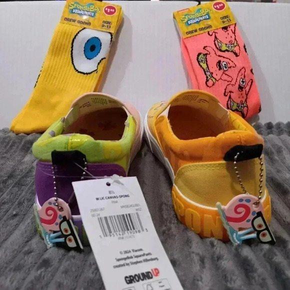 NWOB SpongeBob Squarepants & Patrick Slip On Canvas Sneaker Mens Shoe Sz 8.5 - Picture 10 of 12